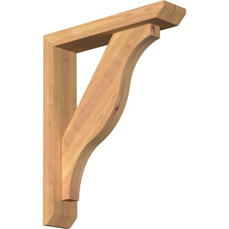 Ekena Millwork Funston Slat Smooth Bracket w/ Offset Brace, Western Red Cedar, 3 1/2"W x 16"D x 20"H BKT0402X16X20FST06SWR
